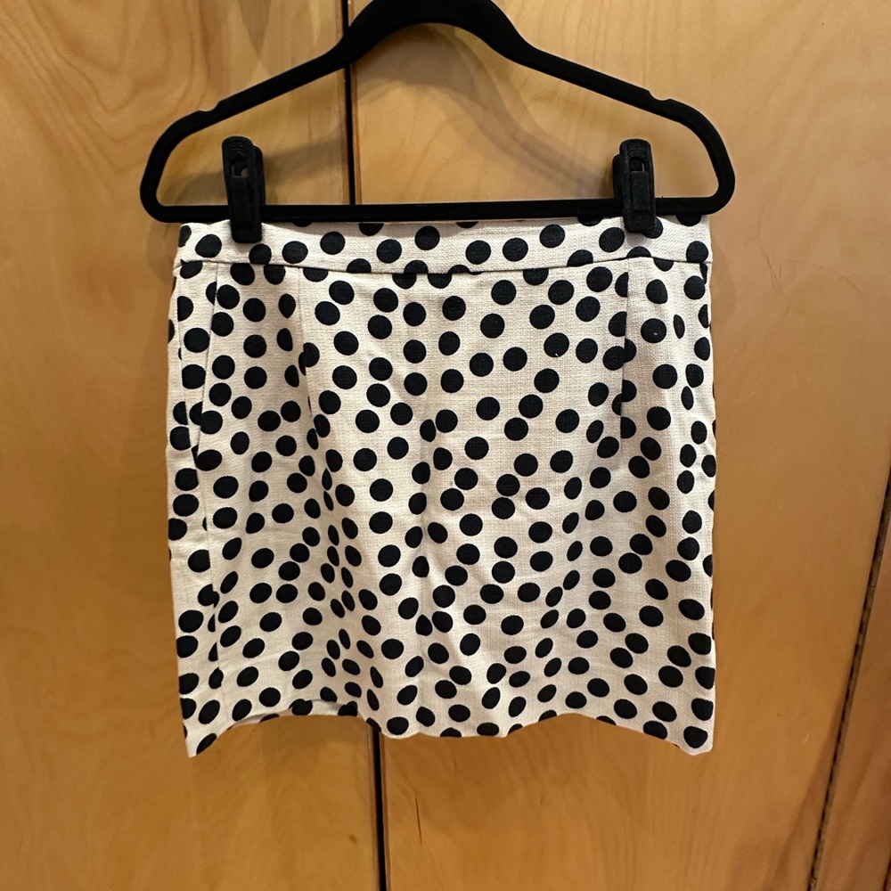 J. Crew Black and White Polka Dot Mini Skirt